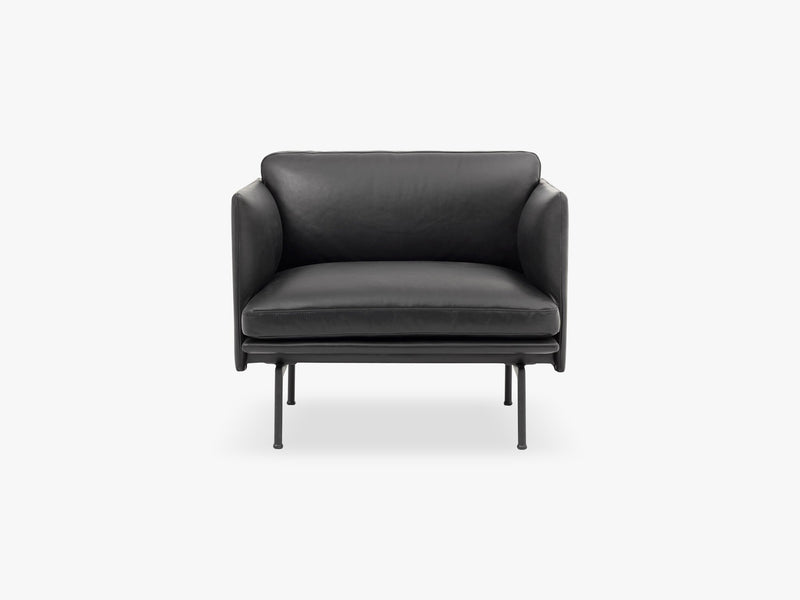 Outline Chair, Silk Leather - Black