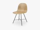 2D Dining Chair - Un-upholstered Center Black base, Oak shell