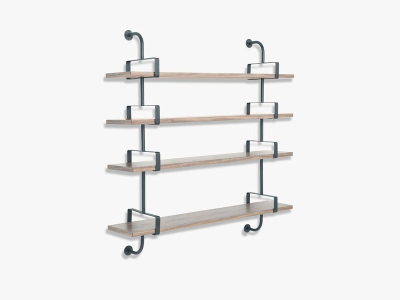 Démon Shelf - 2 Brackets - 155 cm 4 shelves, Walnut shell