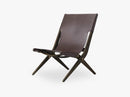 Saxe chair, brown oiled oak/brown leather