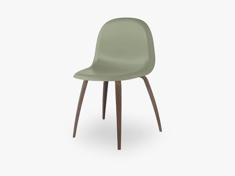 3D Dining Chair - Un-upholstered American Walnut base, Mistletoe Green shell