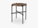 TS Coffee Table - Dia 40 Black base, marble brown top