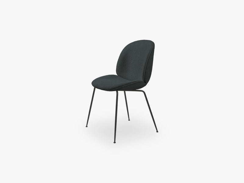 Beetle Dining Chair (Fully), Black Matt, Grp 02, Light Bouclé, GUBI (0028)