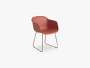 Fiber Armchair - Sled Base - Normal Shell, Dusty Red/Dusty Red