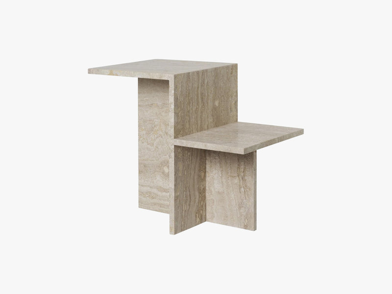 Distinct Side Table, Travertine