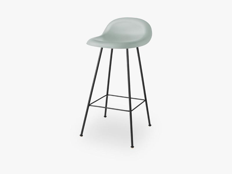 3D Counter Stool - Un-upholstered - 65 cm Center Black base, Nightfall Blue shell