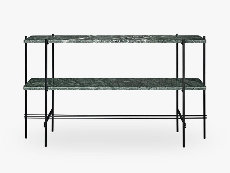 TS Console - 2 rack Black base, Marble green top