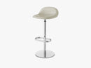 3D Bar Stool - Un-upholstered - 75 cm Swivel Chrome base, Moon Grey shell
