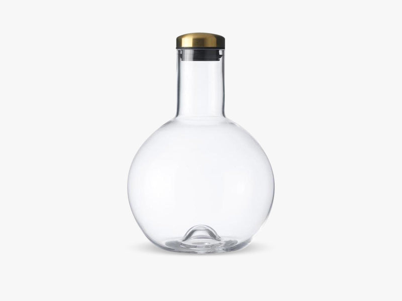 Bottle Carafe, 1,4 Ltr Round W. Brass Lid