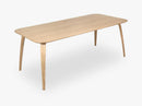 GUBI Dining Table - Rectangular - 100x200, Oak base,Oak top