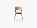 Co Chair Dining - Black Steel Base, Leather Dakar 0250 Seat/Natural Oak Back