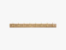 Coat rack, 8 brass hooks, matt camel