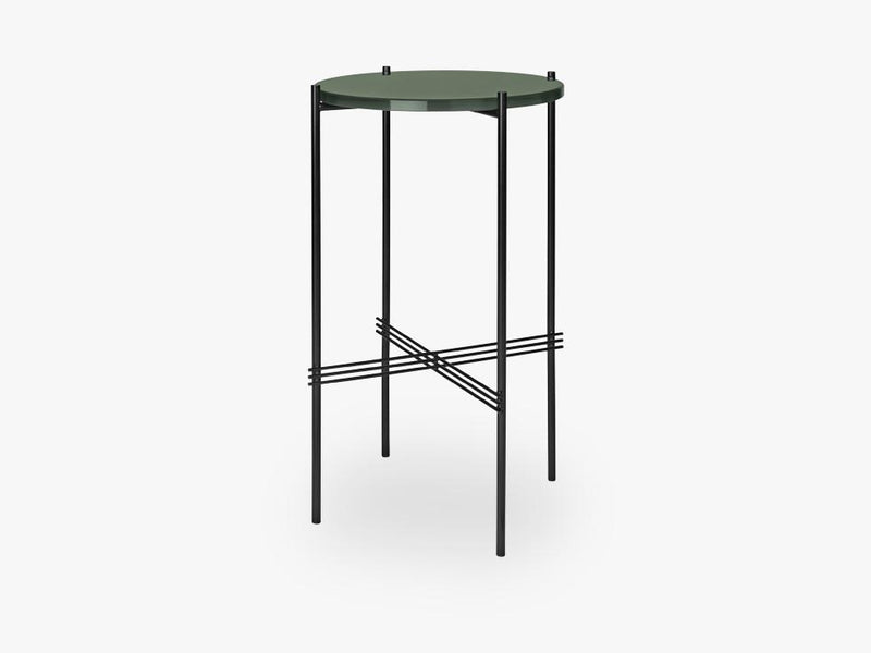 TS Console - Round - Dia 40 Black base, Glass bottle green top