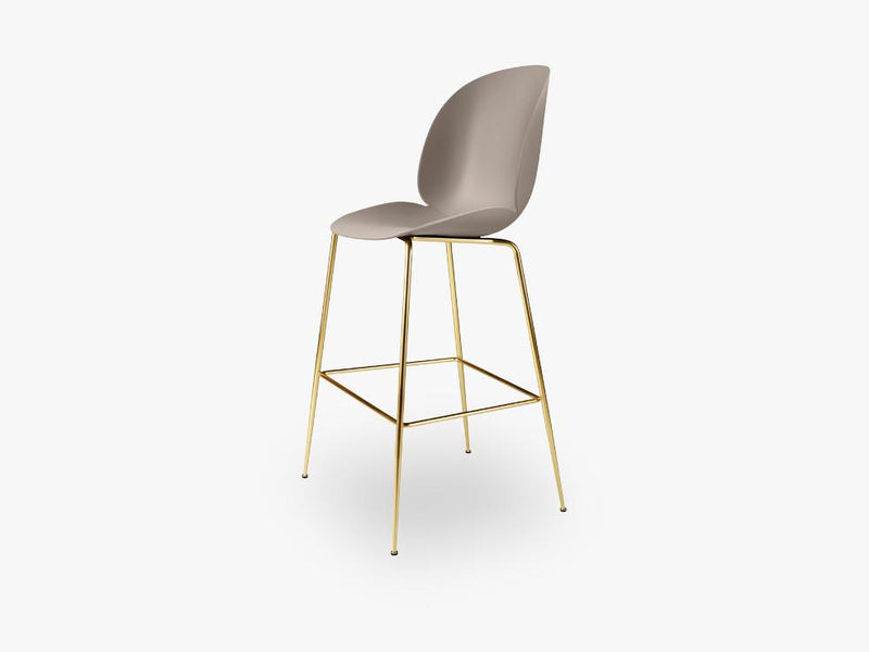 Beetle Bar Chair - Un-upholstered - 74 cm Conic Brass base, New Beige shell