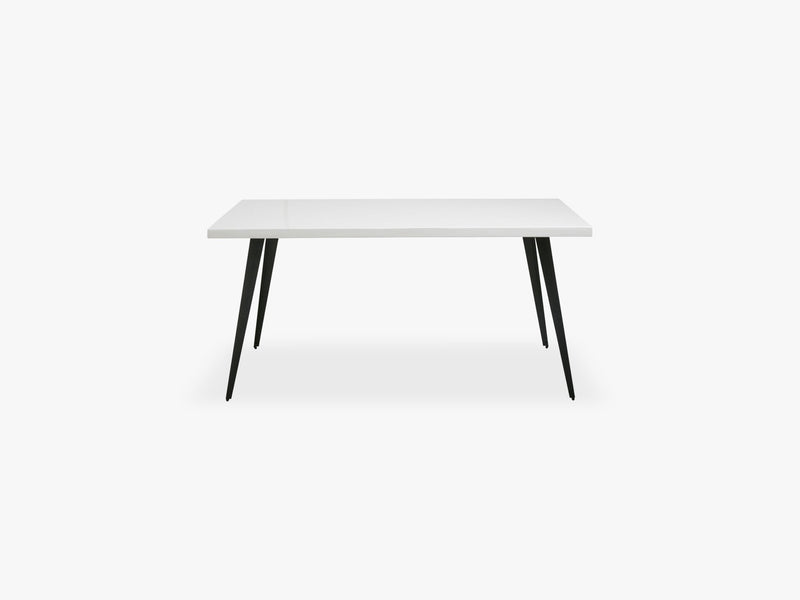 Table, white shiny herringbone, small