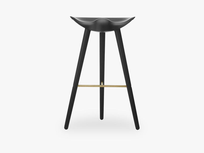 ML 42, bar stool, black stained beech / brass