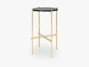 TS Console - Round - Dia 40 Brass base, glass Graphite Black top