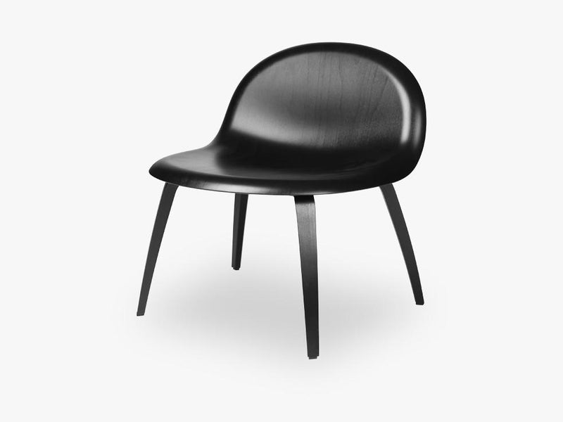 3D Lounge Chair - Un-upholstered Black Stained Beech base, Black Stained Beech shell