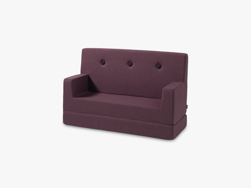 KK Kids Sofa, Plum w. plum buttons