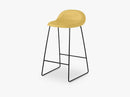 3D Counter Stool - Un-upholstered - 65 cm Sledge Black base, Venetian Gold shell