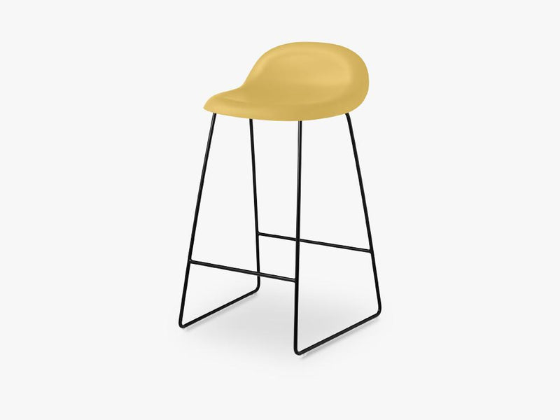 3D Counter Stool - Un-upholstered - 65 cm Sledge Black base, Venetian Gold shell