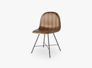 3D Dining Chair - Un-upholstered Center Black base, American Walnut shell