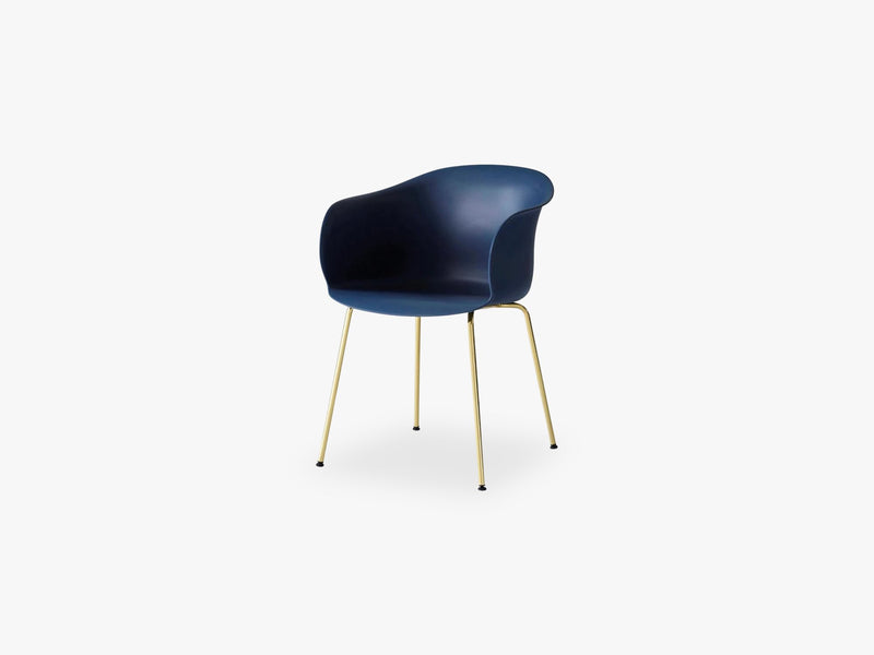 Elefy Chair JH28 Midnight Blue, Brass tube base