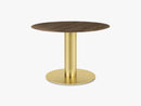 GUBI 2.0 Dining Table - Round - Ø110 - Brass base, Walnut top