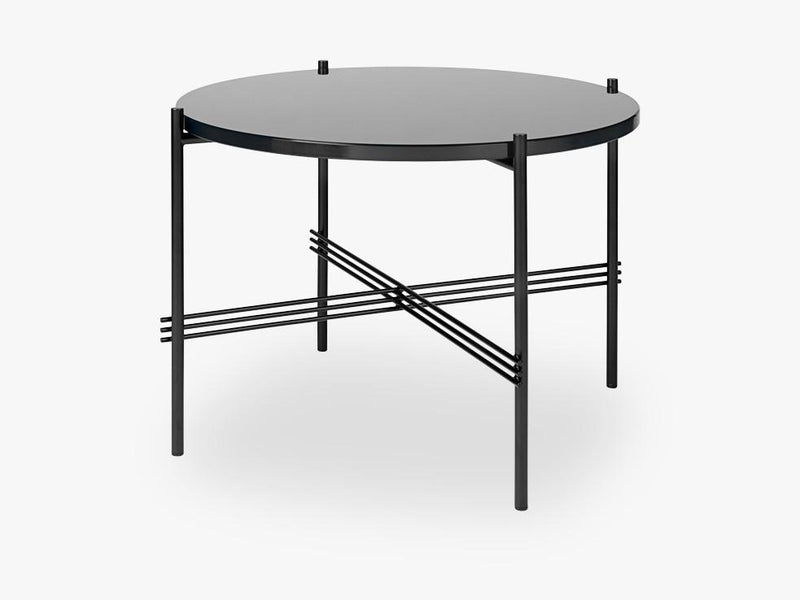 TS Coffee Table - Dia 55 Black base, glass graphite black top