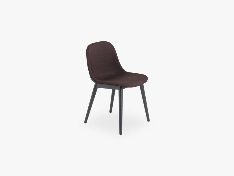 Fiber Side Chair - Wood Base - Textile Shell, Remix 373 / Black