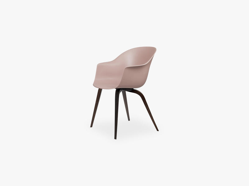 Bat Dining Chair - Skal m Wood base - Smoked Oak Matt, Sweet Pink