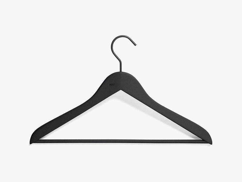 Soft Coat Hanger w bar wide 4pcs, black