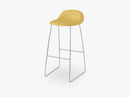 3D Bar Stool - Un-upholstered - 75 cm Sledge Crome base, Venetian Gold shell