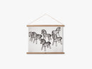 Zebra i streg 43x33 sort/hvid