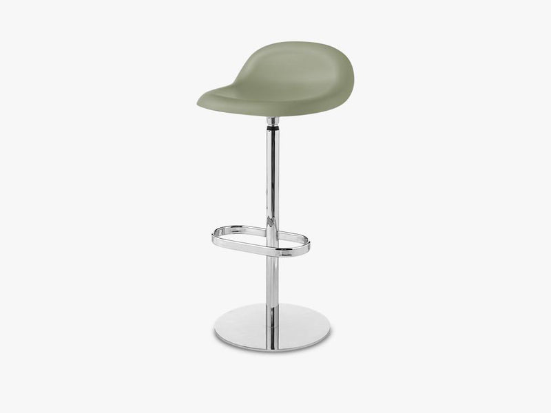 3D Bar Stool - Un-upholstered - 75 cm Swivel Chrome base, Mistletoe Green shell