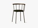 Babette Spisestuestol, Black Steel, Padded seat & Black Oak