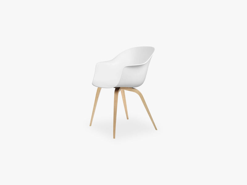 Bat Dining Chair - Skal m Wood base - Oak Semi Matt, Pure White