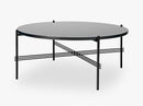 TS Coffee Table - Dia 80 Black base, glass graphite black top