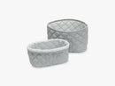 Quilted Storage Basket Set of Two, Grey
