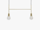Lampe m/pære, metal, messing