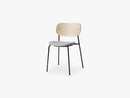 Co Chair Dining - Black Steel Base, Textile: Hallingdal 130 Seat/Natural Oak Back, Foam: CAL117