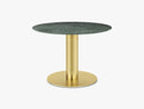 GUBI 2.0 Dining Table - Round - Ø110 - Brass base, Marble Green top