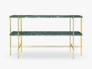 TS Console - 2 rack Brass base, marble green top