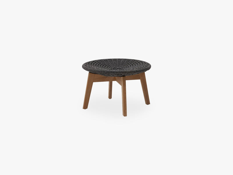 Peacock Fodskammel M/Teak Ben, Teak/Dark Grey