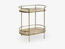 JUNGLE oval side table, marble, antgold
