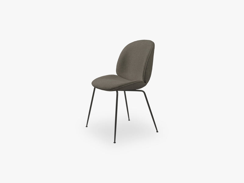 Beetle Dining Chair (Fully), Black Matt, Grp 02, Light Bouclé, GUBI (004)