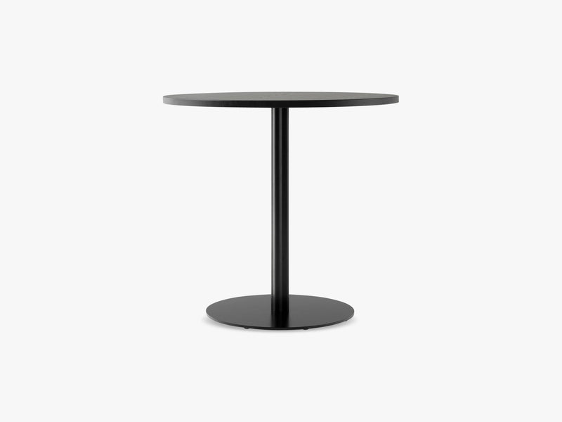 Harbour Column Dining Table Ø80 - Charcoal Linoleum with Black Base