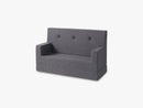 KK Kids Sofa, Blue grey w. grey buttons