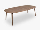 GUBI Dining Table - Eliptical - 120x230x72 cm, Walnut base, Walnut top