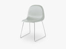 3D Dining Chair - Un-upholstered Sledge Crome base, Nightfall Blue shell